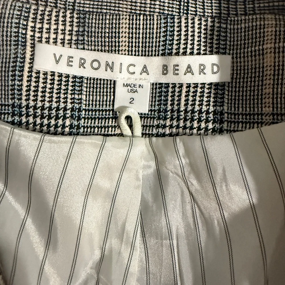 Veronica Beard GIA Dickey Jacket / Blazer  - Grey/Navy Plaid – Women’s Size 2 - Picture 5 of 11